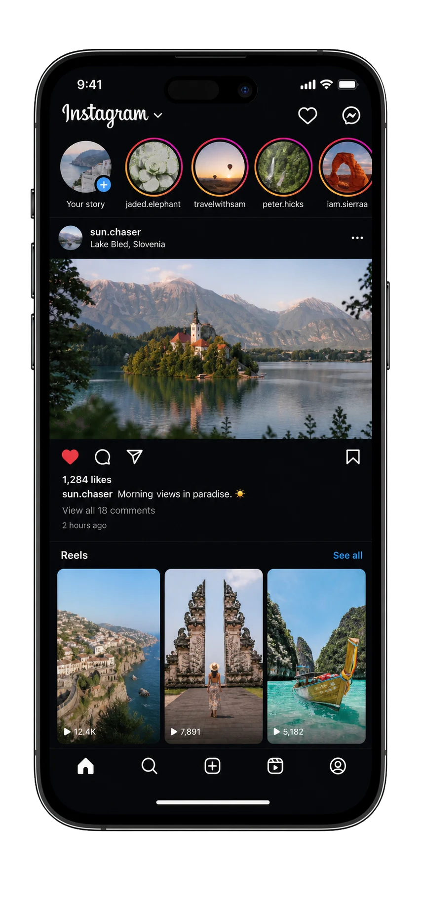 Instagram feed containing Reels