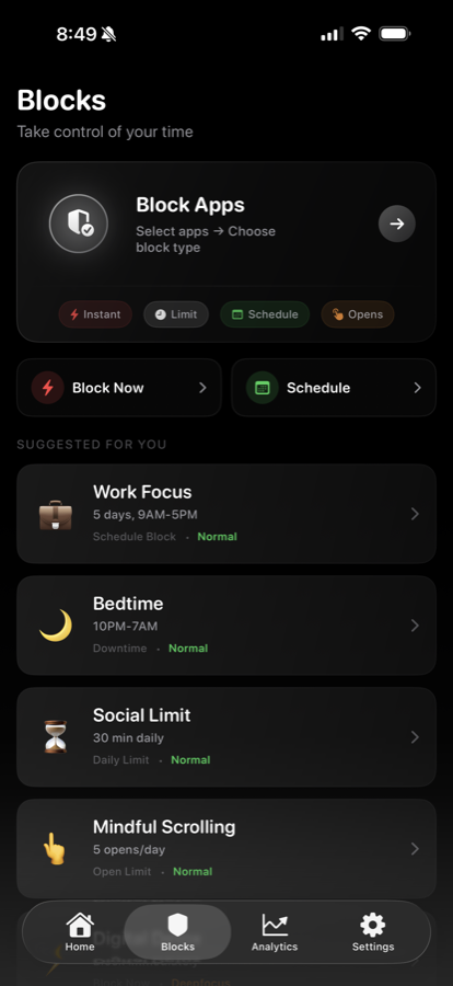 MonkMode blocks screen